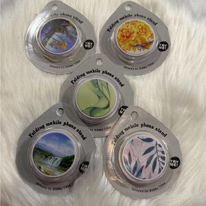 💜3/$15 POP SOCKET Set of 5 Folding Mobile Phone Stands with Nature Designs
